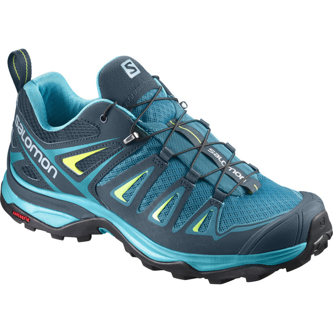 SALOMON X ULTRA 3 W Philippines - Women's Hiking Shoes - Navy/Turquoise | 817294-QGA